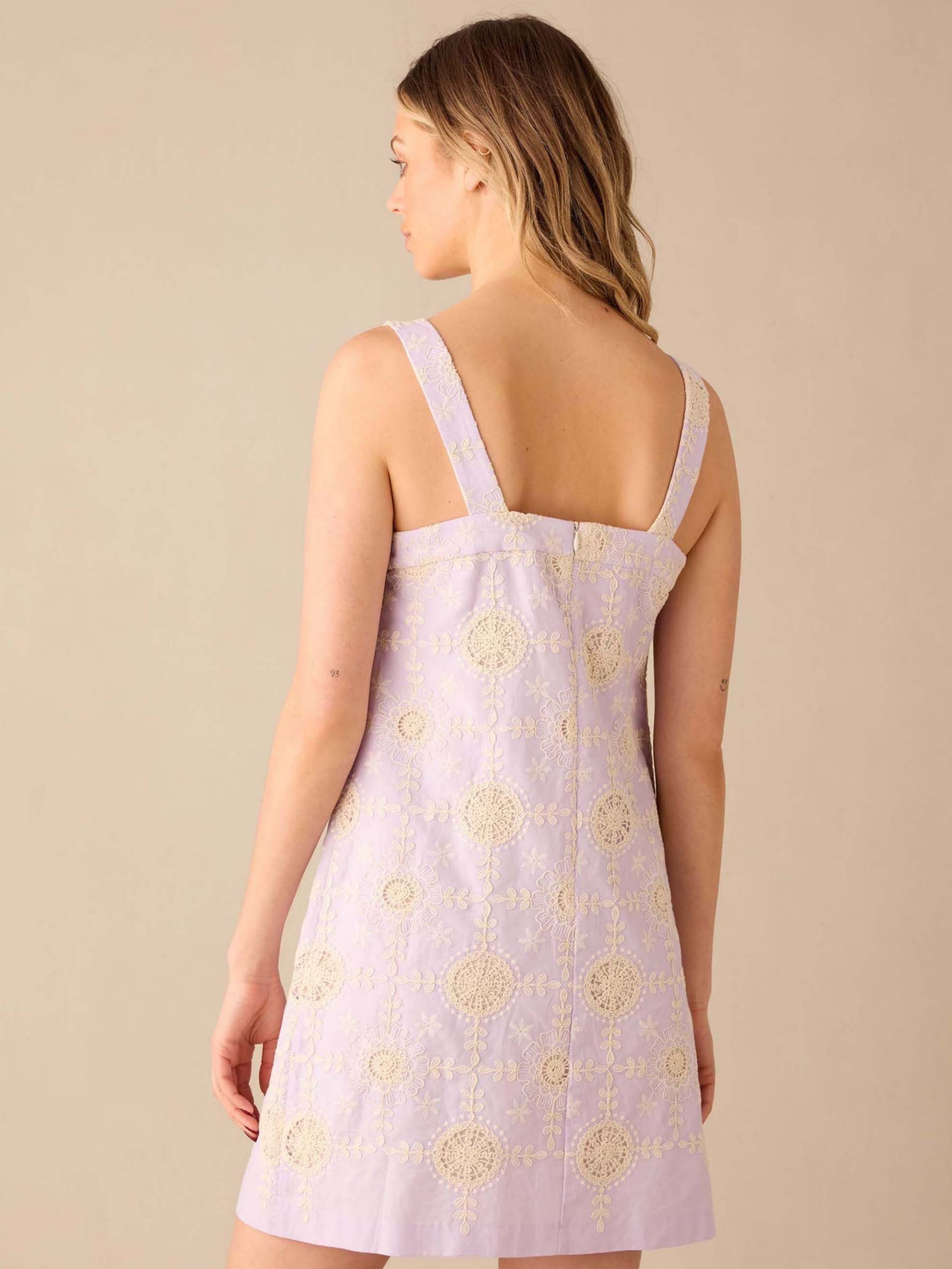 Buy Ro&Zo Broderie Mini Dress, Lilac Online at johnlewis.com
