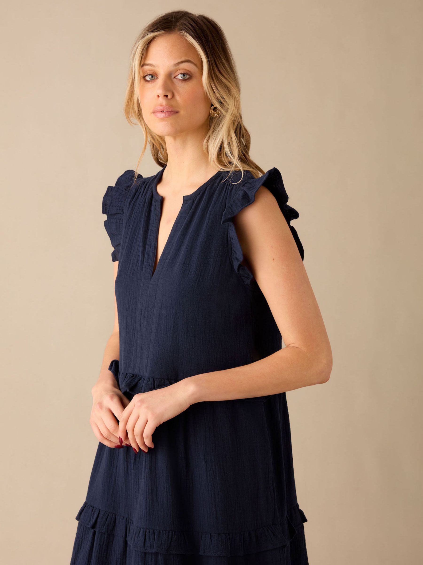 Buy Ro&Zo Frill Detail Cheesecloth Dress Online at johnlewis.com