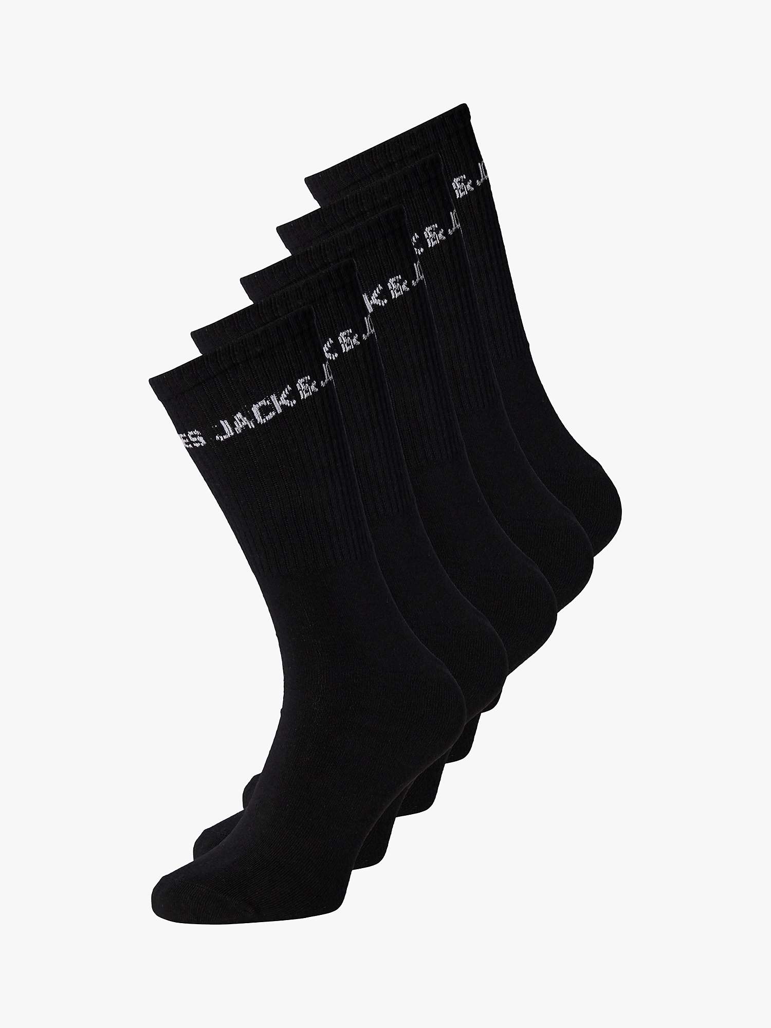 Buy Jack & Jones Kids' Tennis Socks, Pack of 5, Black Online at johnlewis.com