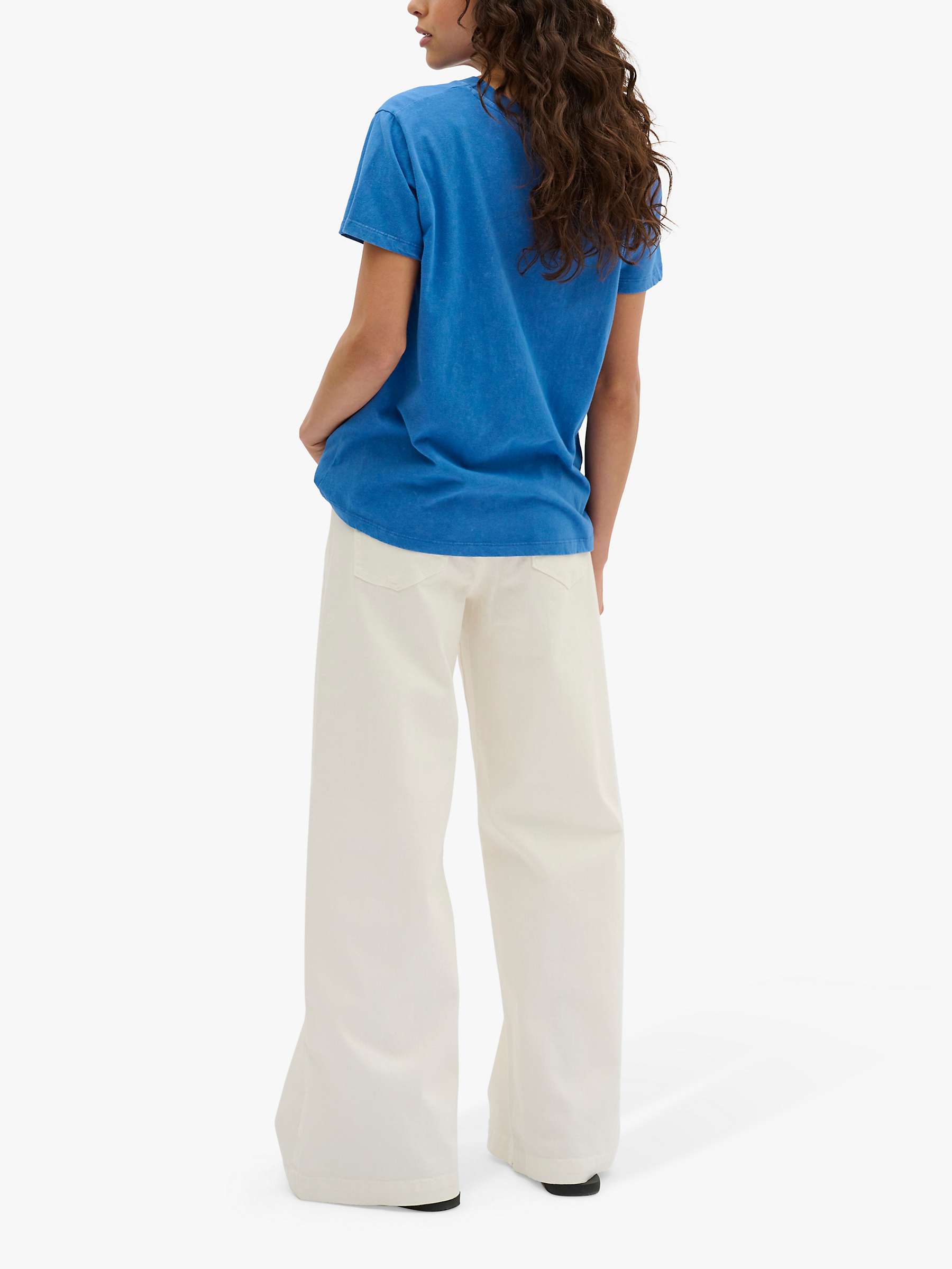 Buy MY ESSENTIAL WARDROBE Hanne Round Neck Short Sleeve T-Shirt, , Delft Blue Online at johnlewis.com