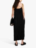 SISLEY Pleated Maxi Dress, Black