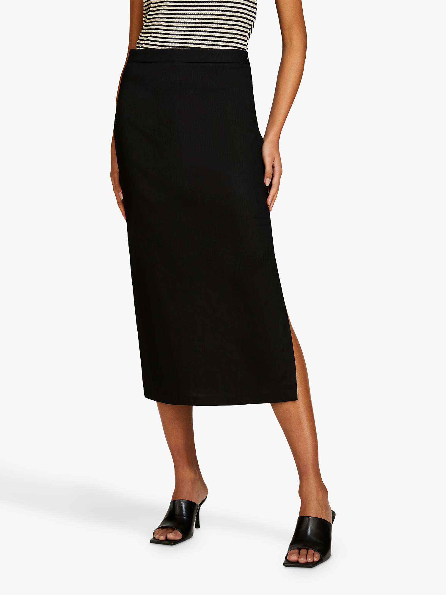 Buy SISLEY Linen Blend Midi Pencil Skirt Online at johnlewis.com