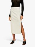 SISLEY Linen Blend Midi Pencil Skirt, Beige