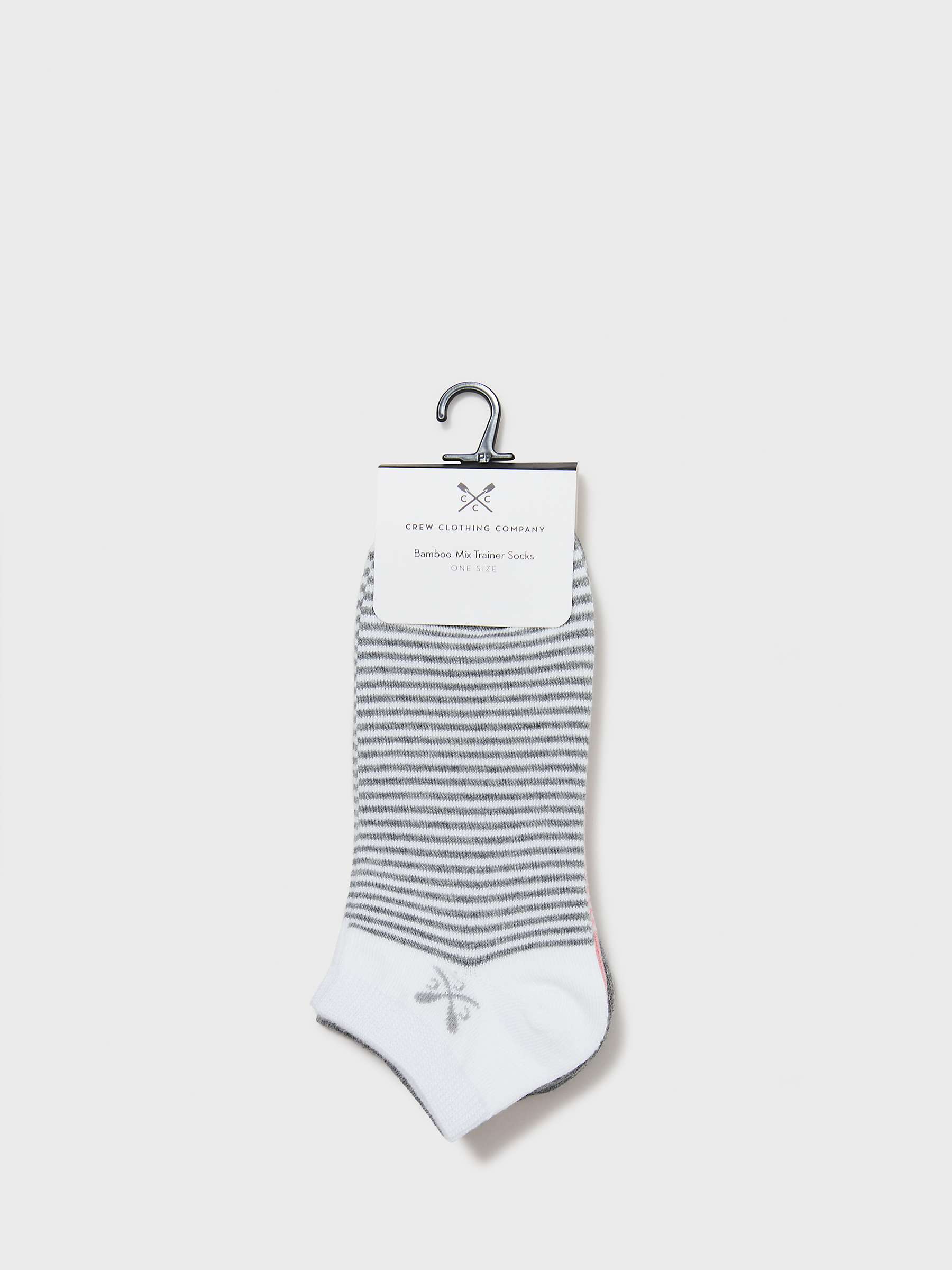 Buy Crew Clothing Striped Bamboo Trainer Socks, Pack of 3, Oatmeal/Pink/Grey Online at johnlewis.com
