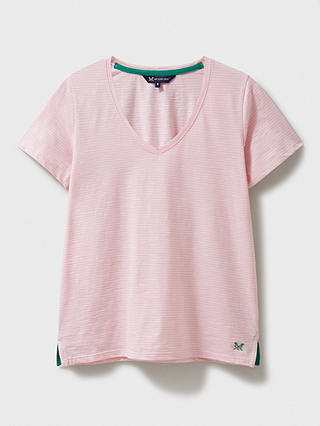 Crew Clothing Perfect Stripe T-Shirt, Bright Pink