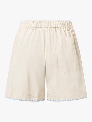nué notes Juliano Embroidered Hem Shorts, Birch