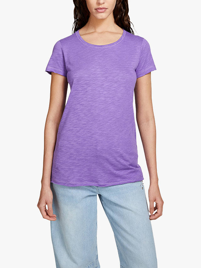 SISLEY Raw Cut Short Sleeve T-Shirt, Violet