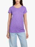 SISLEY Crew Neck Short Sleeve Slub T-Shirt, Violet