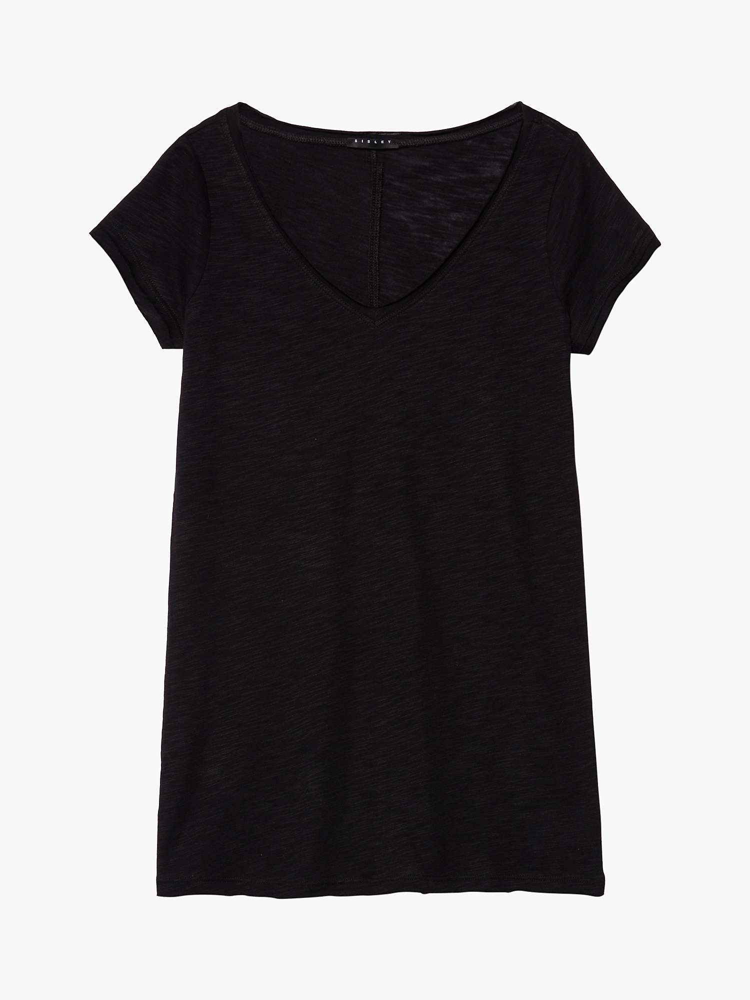 Buy SISLEY V-Neck T-Shirt, Black Online at johnlewis.com