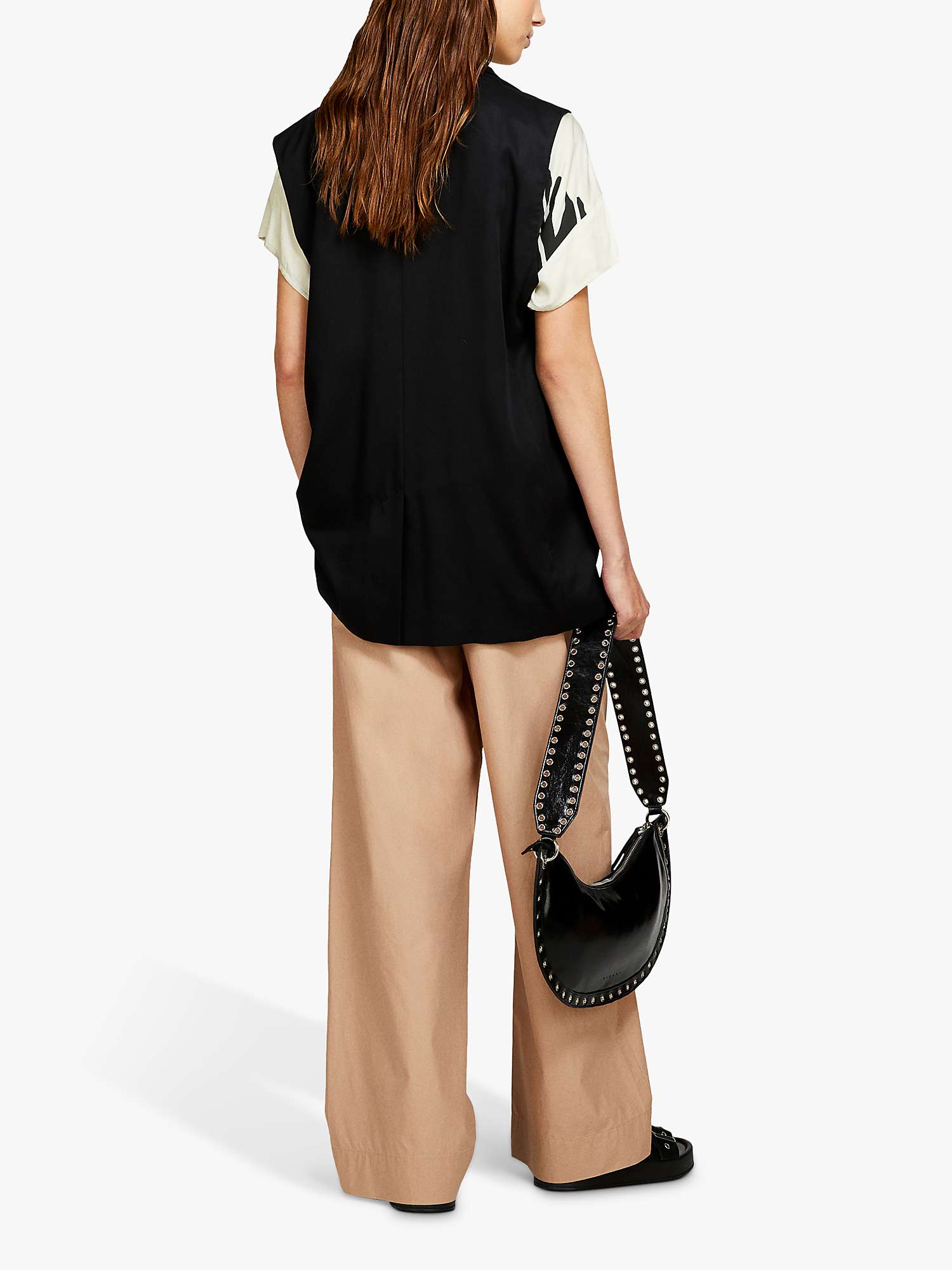 Buy SISLEY Cotton Poplin Flared Trousers Online at johnlewis.com
