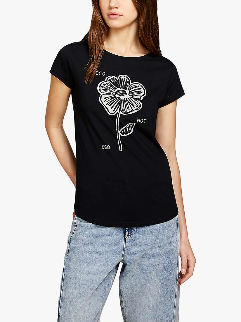 Buy SISLEY Slim Fit T-Shirt, Black Online at johnlewis.com
