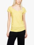 SISLEY Raw Cut Organic Cotton Blend V-Neck T-Shirt, Yellow, Yellow