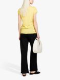 SISLEY Raw Cut Organic Cotton Blend V-Neck T-Shirt, Yellow