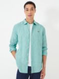 Crew Clothing Long Sleeve Linen Classic Shirt, Turquoise Blue