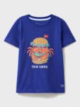 Crew Clothing Kids' Crab Sarnie Graphic T-Shirt, Blue/Multi, Blue/Multi