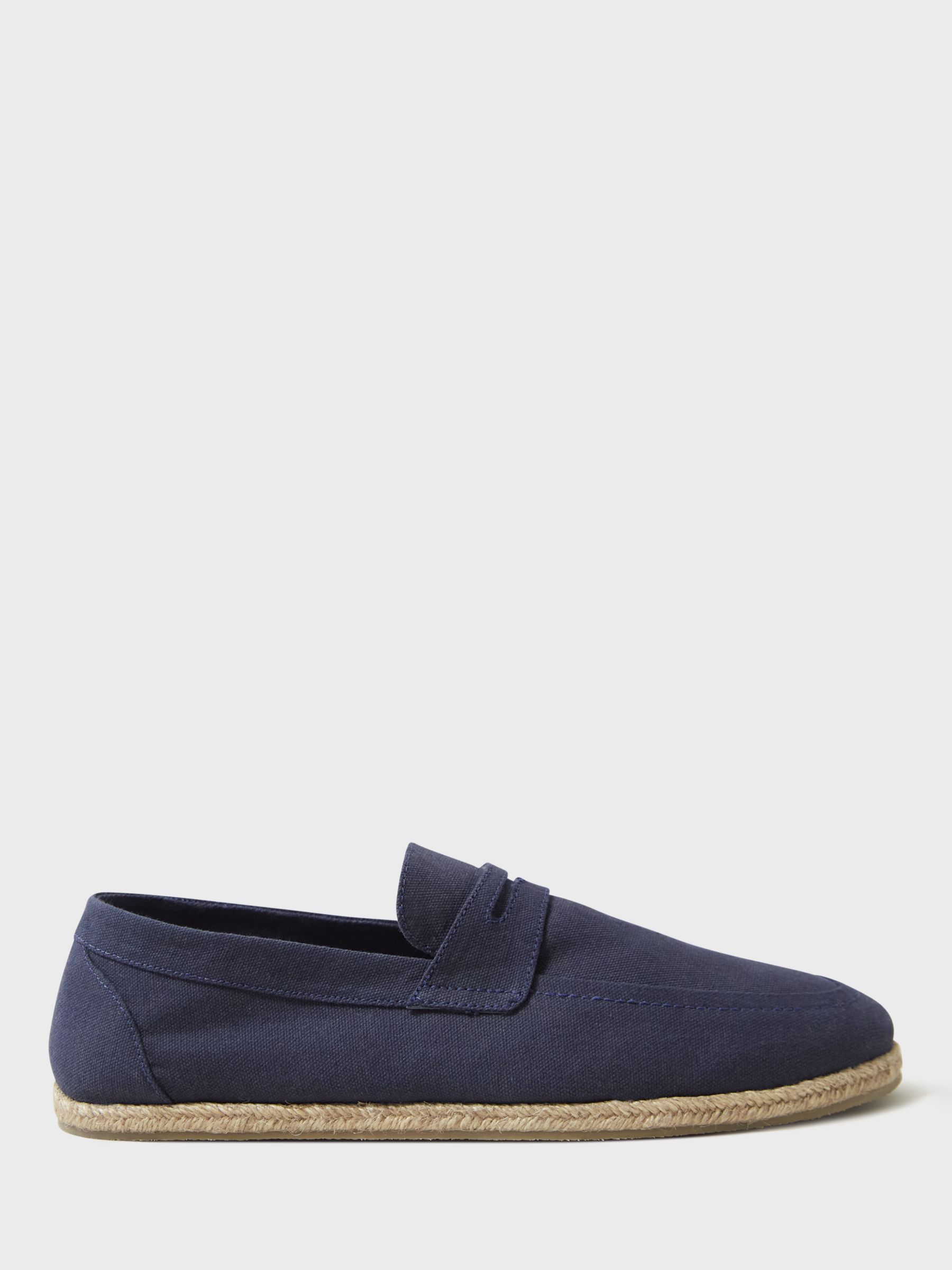 Crew Clothing Canvas Espadrille Loafers, Navy, 7