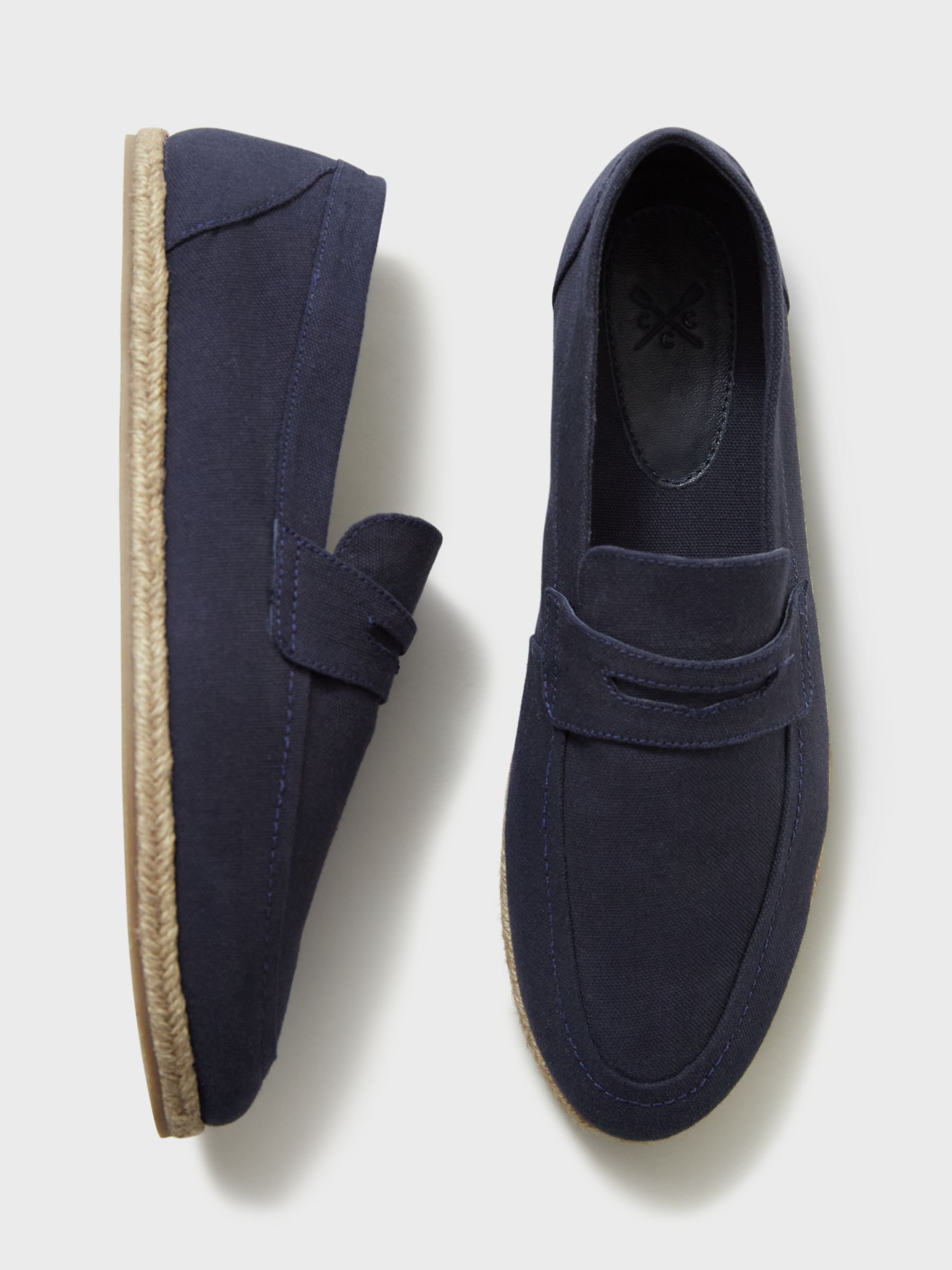 Crew Clothing Canvas Espadrille Loafers, Navy, 7