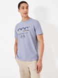 Crew Clothing Printed Graphic T-Shirt, Light Blue