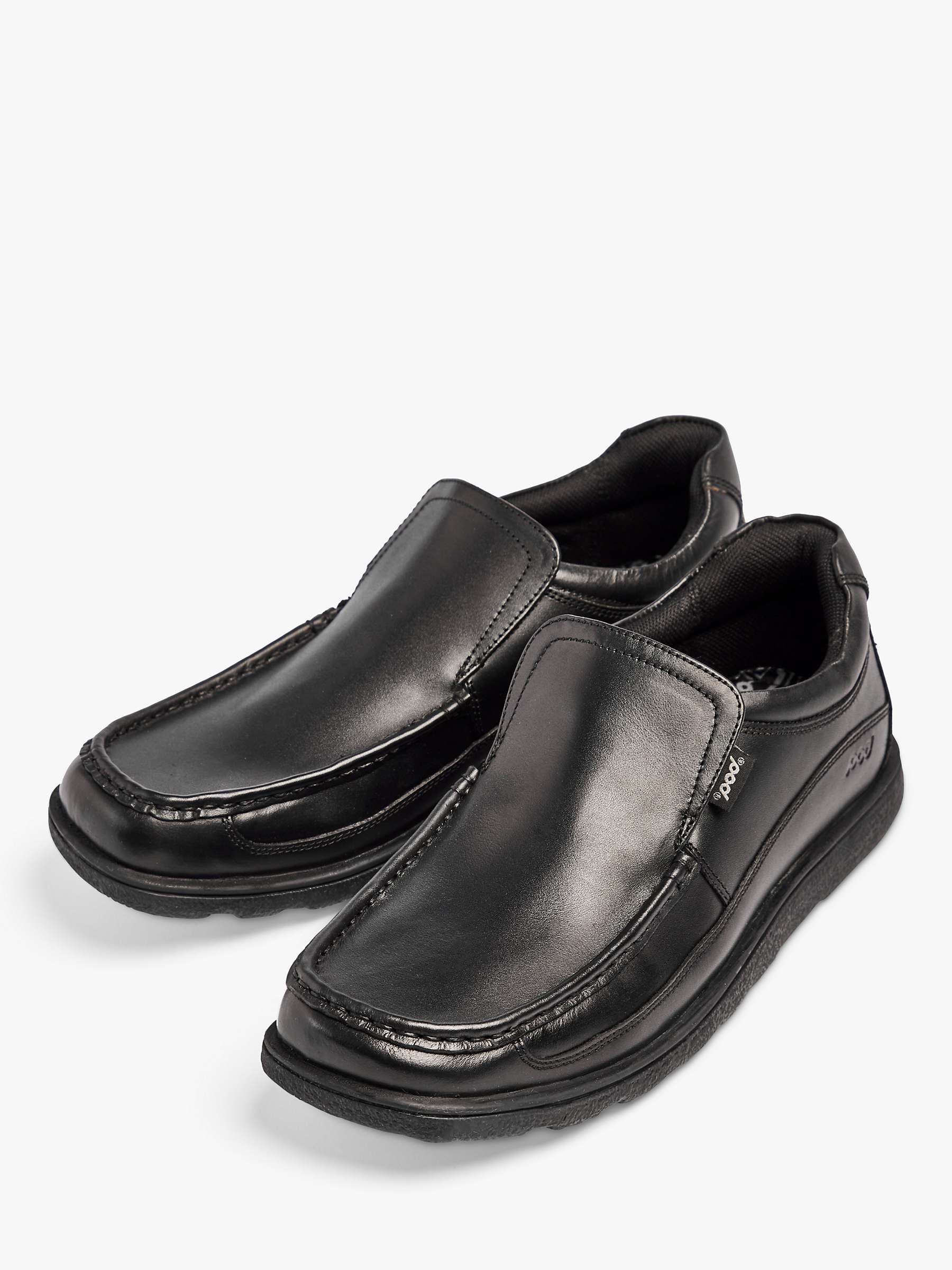 Buy Pod Men's Leather Shoes, Black Online at johnlewis.com