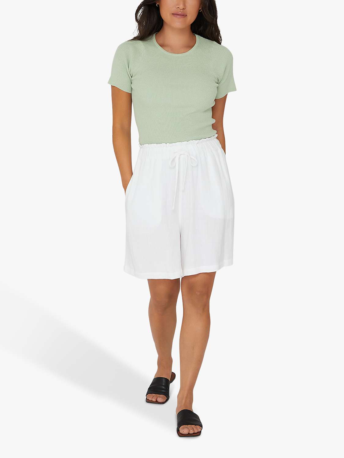 Buy A-VIEW Rib Knit Short Sleeve Top Online at johnlewis.com