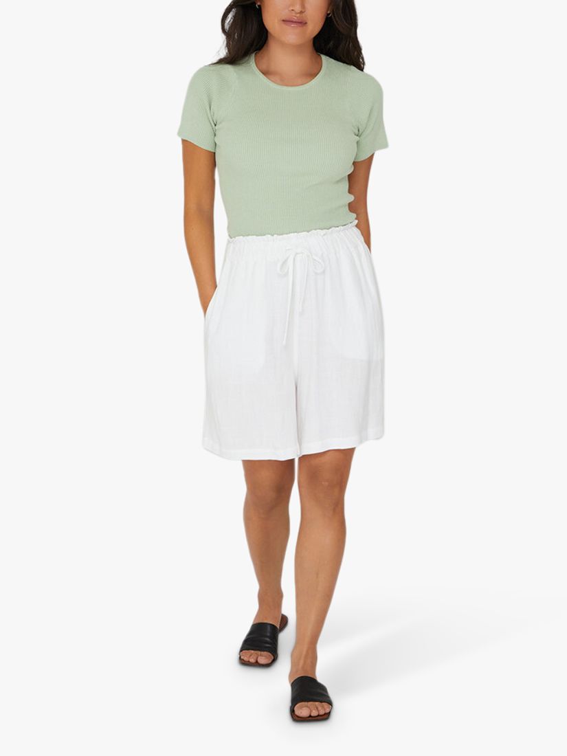 A-VIEW Lerke Linen Blend Shorts, White, 8