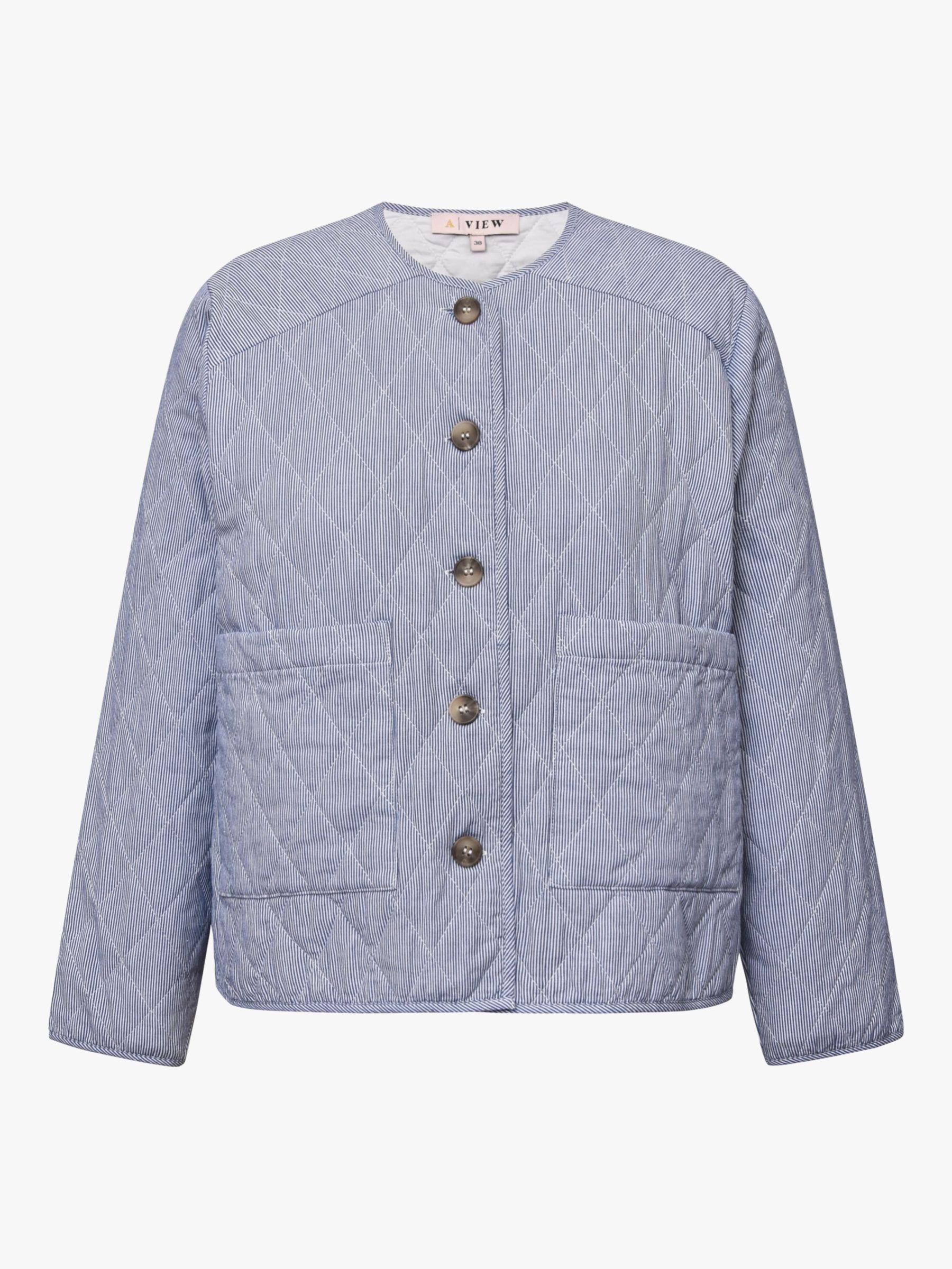 Buy A-VIEW Kammy Quilted Jacket, 699 Navy Online at johnlewis.com