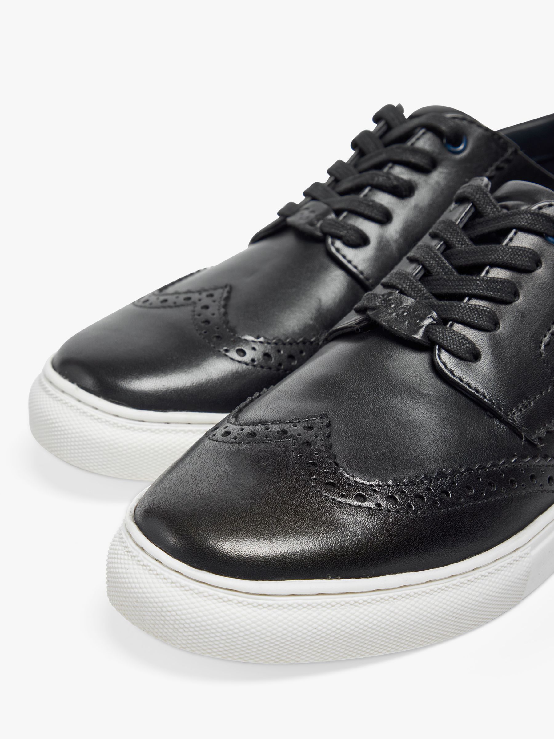 Pod Foley Leather Brogue Trainers, Black