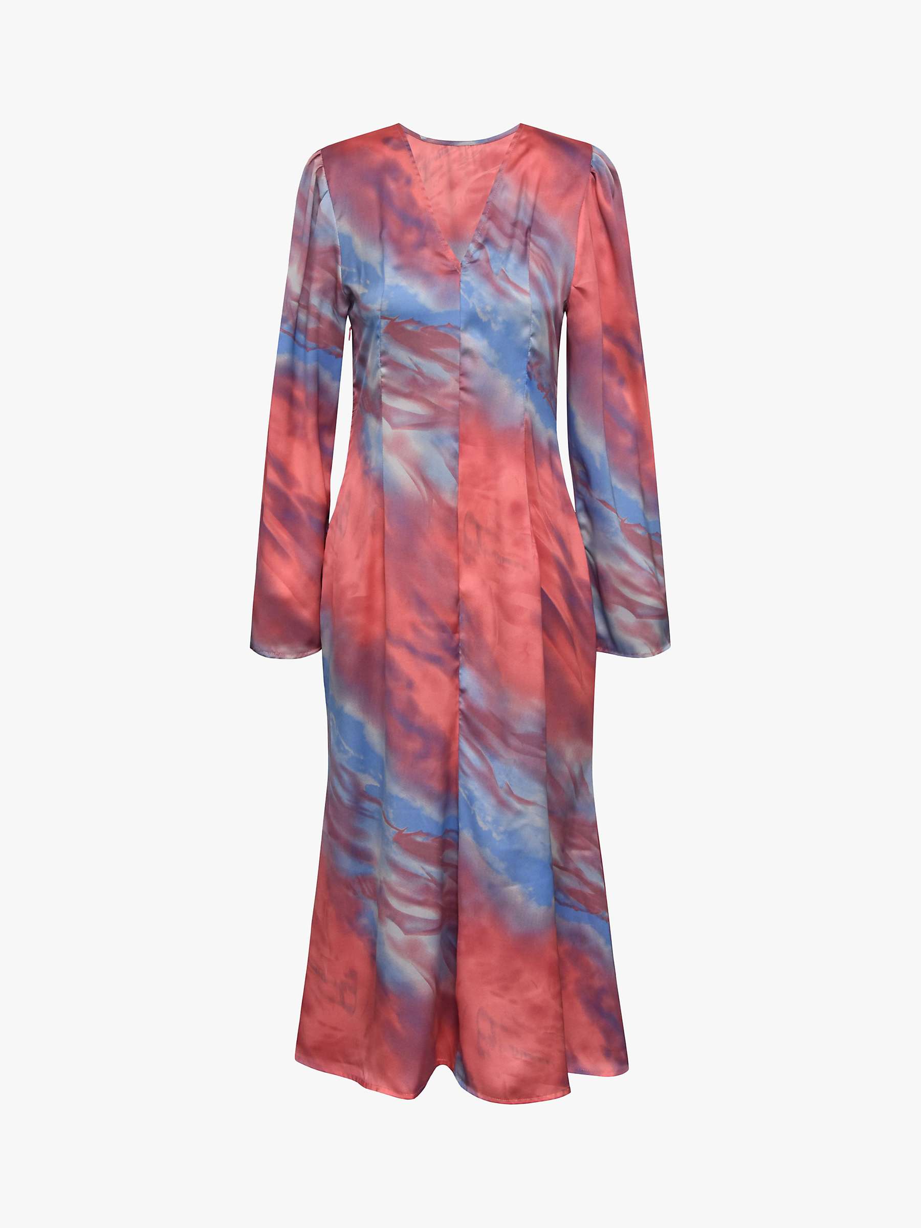 Buy A-VIEW Carina Midi Dress, 256 Coral/Blue Online at johnlewis.com