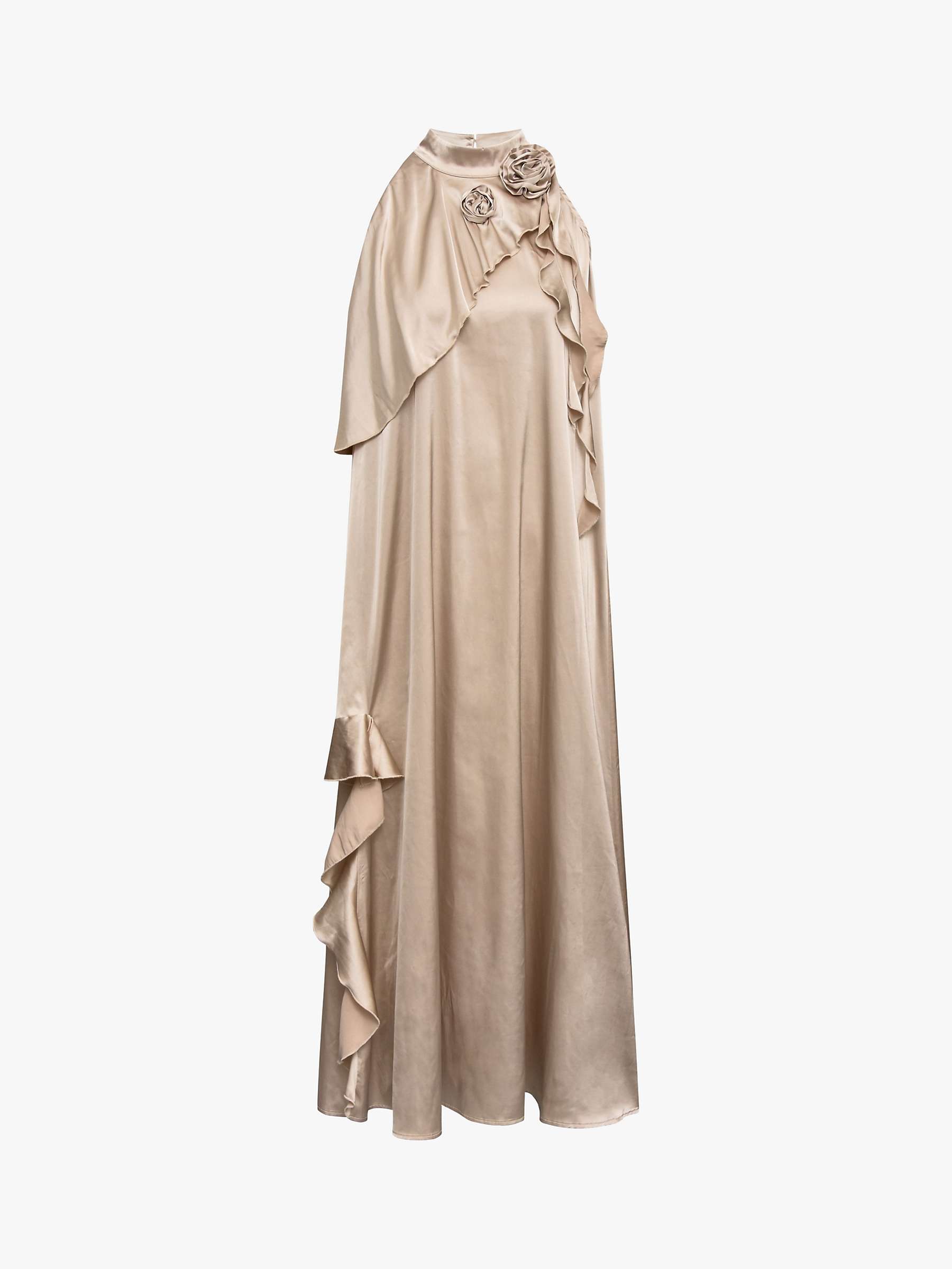 Buy A-VIEW Rose Satin Maxi Dress, Sand Online at johnlewis.com