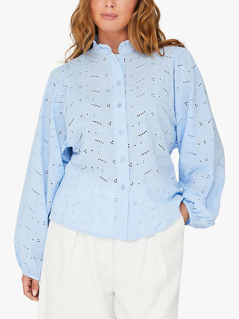 Buy A-VIEW Karla Cotton Shirt, 282 Light Blue Online at johnlewis.com