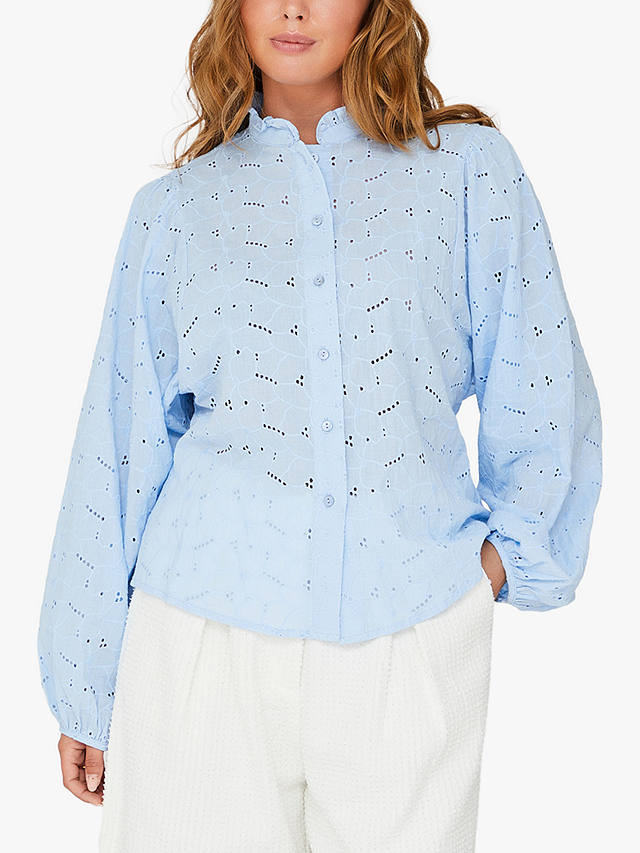 A-VIEW Karla Cotton Shirt, 282 Light Blue