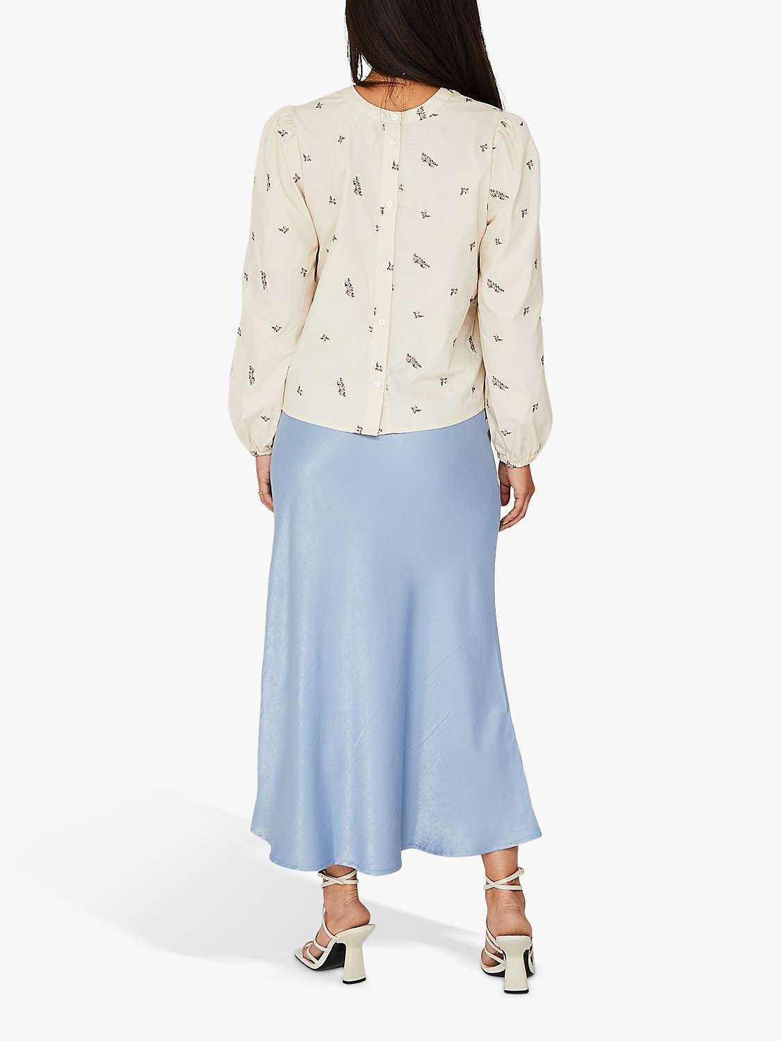 Buy A-VIEW Carry Maxi Sateen Skirt, Blue Online at johnlewis.com