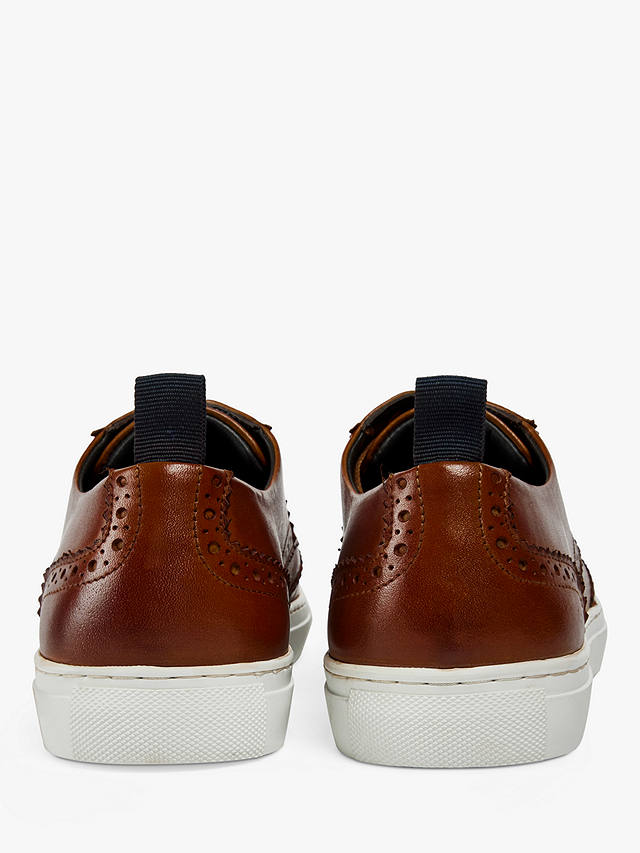 Pod Foley Leather Brogue Trainers, Chestnut