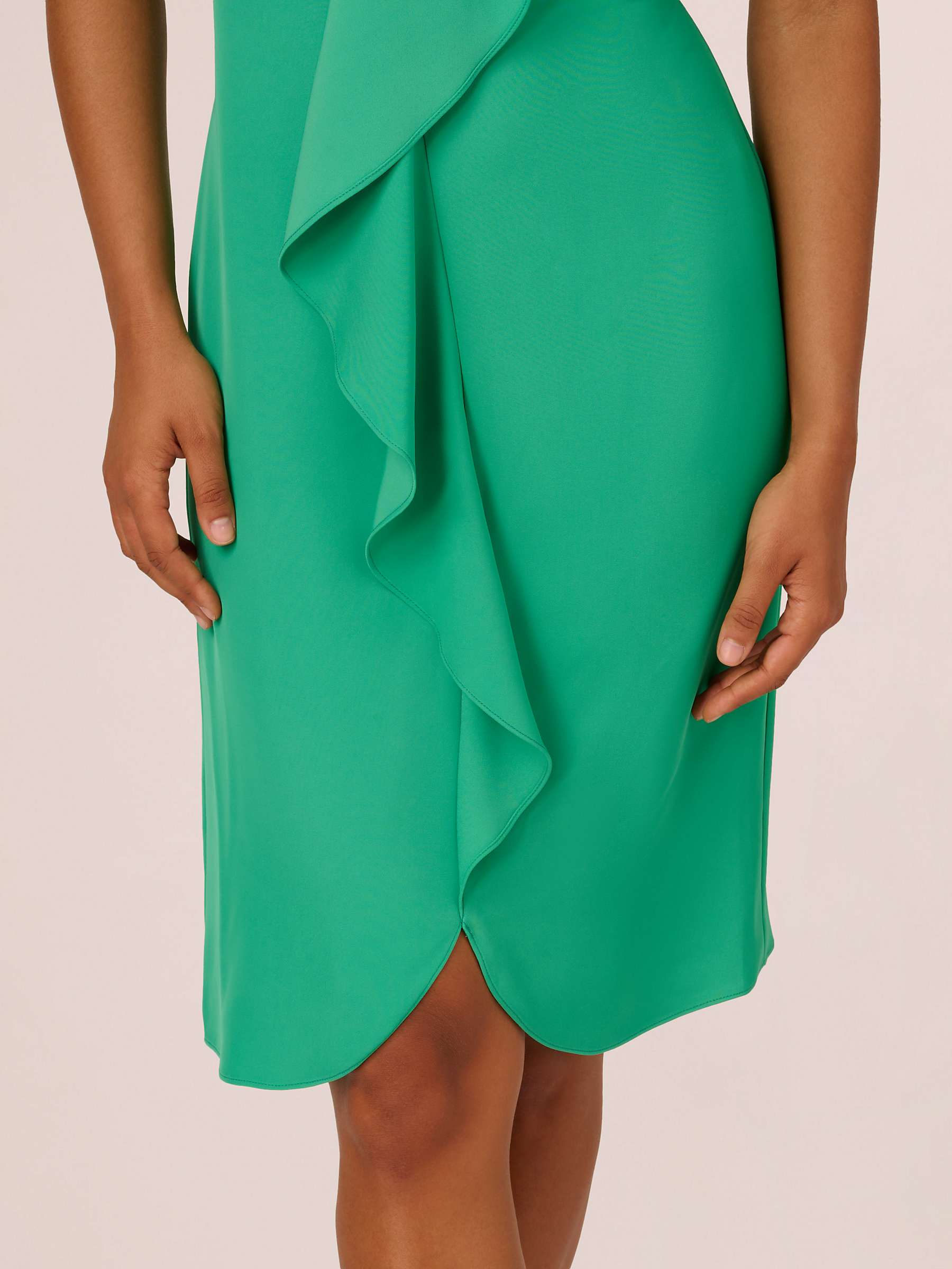 Buy Adrianna Papell Neck Chain Ruffle Dress, Flora Green Online at johnlewis.com