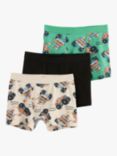 Lindex Kids' Monster Truck Print Boxer Shorts, Pack Of 3, Light Green/Multi