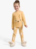 Lindex Kids' 3D Bunny Print Pyjamas, Light Dusty Yellow