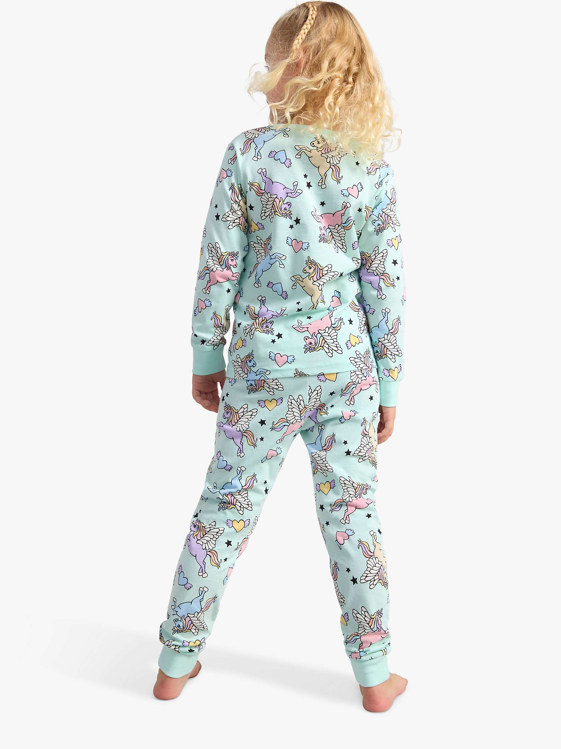 Buy Lindex Kids' Pegasus Print Pyjamas, Light Green Online at johnlewis.com
