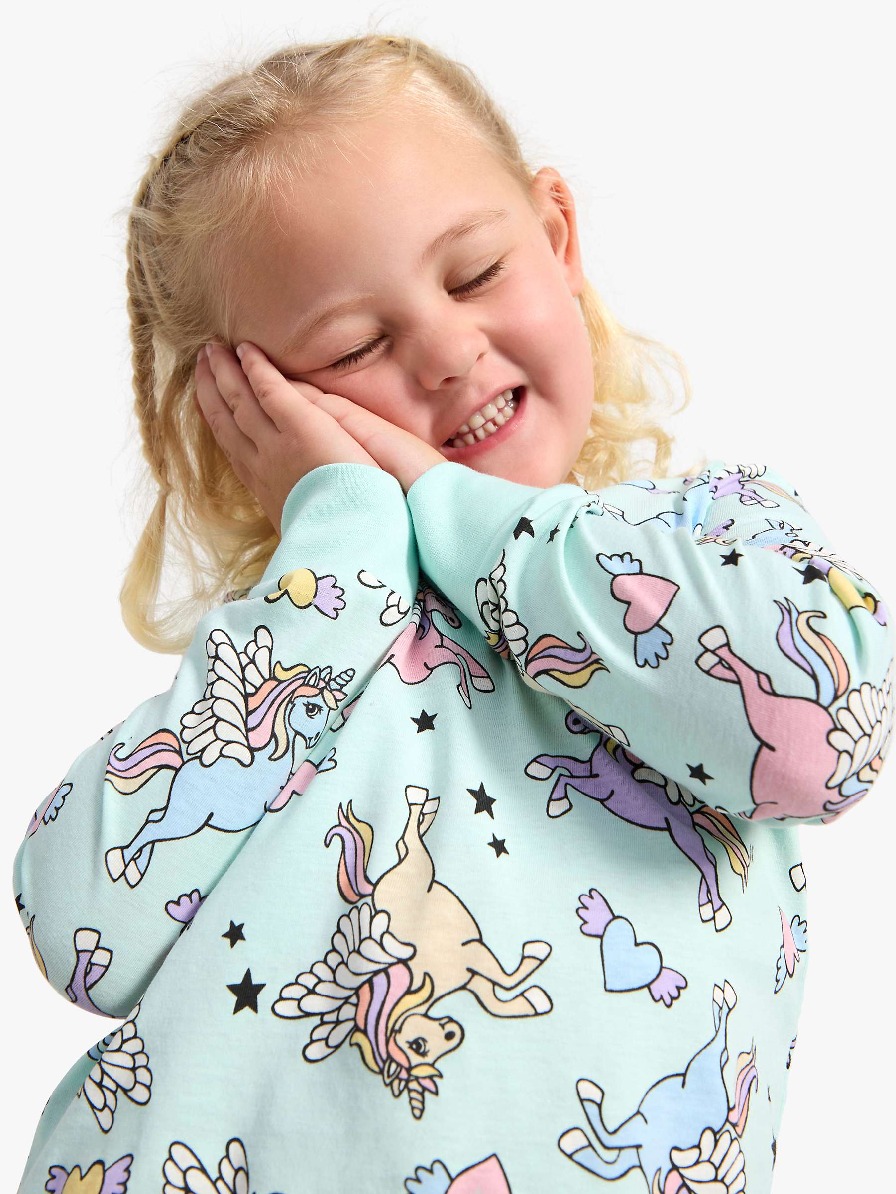 Buy Lindex Kids' Pegasus Print Pyjamas, Light Green Online at johnlewis.com