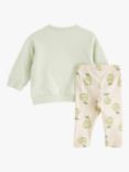 Lindex Baby Organic Cotton Blend Pear Sweatshirt & Leggings Set, Light Dusty Green/Multi