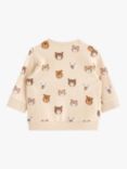 Lindex Baby Bear Print Sweatshirt, Light Beige