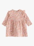 Lindex Baby Organic Cotton Blend Flower Print Dress, Light Pink