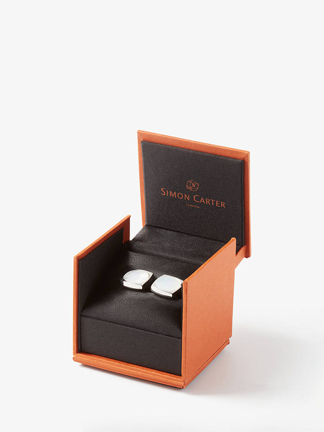 Simon Carter Largo Mother of Pearl Cufflinks, Natural White