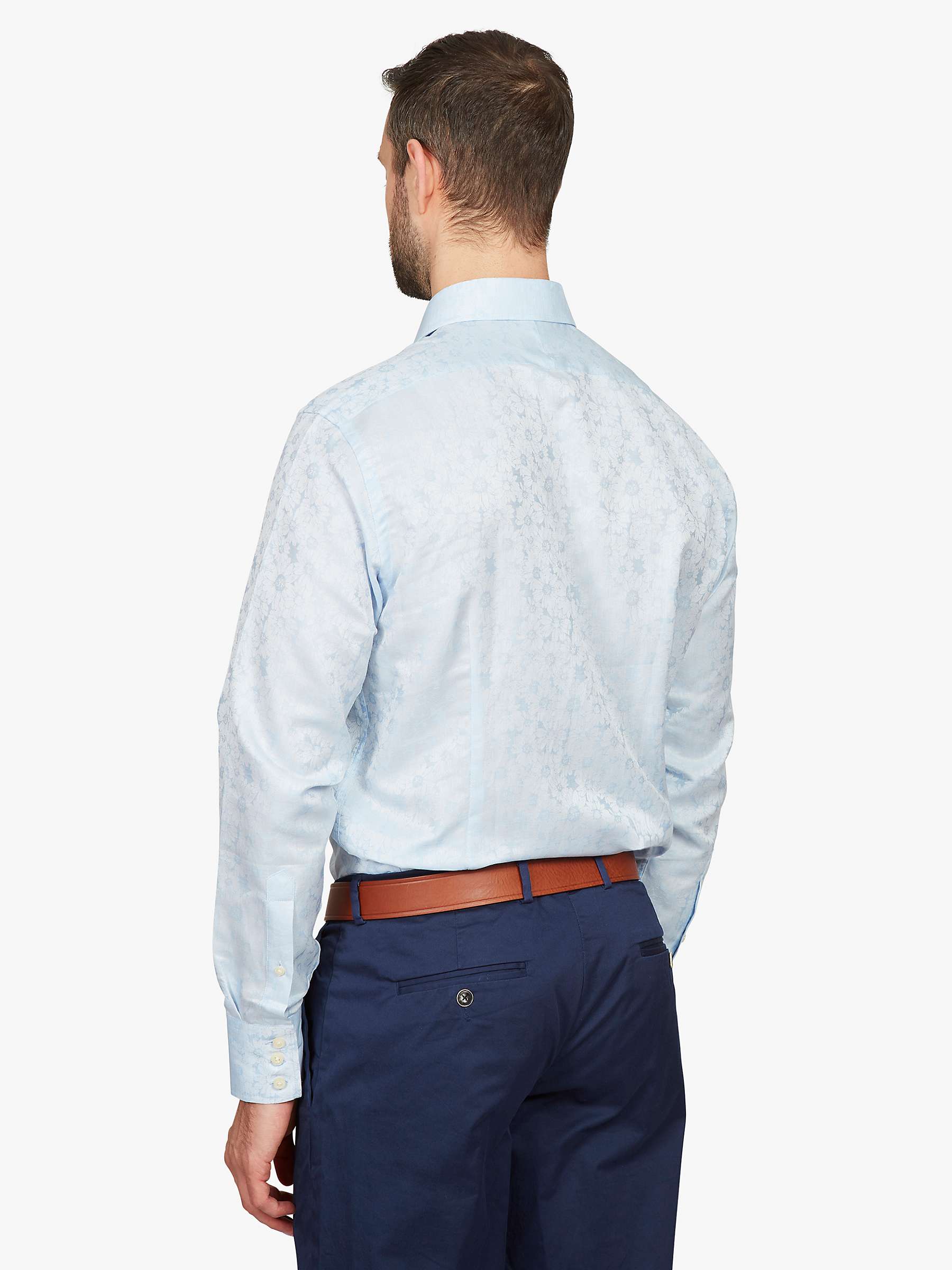 Buy Simon Carter Jacquard Flower Regular Fit Shirt, Light Blue Online at johnlewis.com