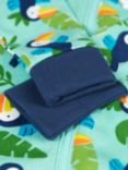 Frugi Baby Zelah Organic Cotton Toucan Time Zip Up All In One, Multi