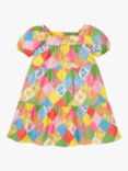 Frugi Baby Organic Cotton Little Shaya Tiered Dress, Patchwork