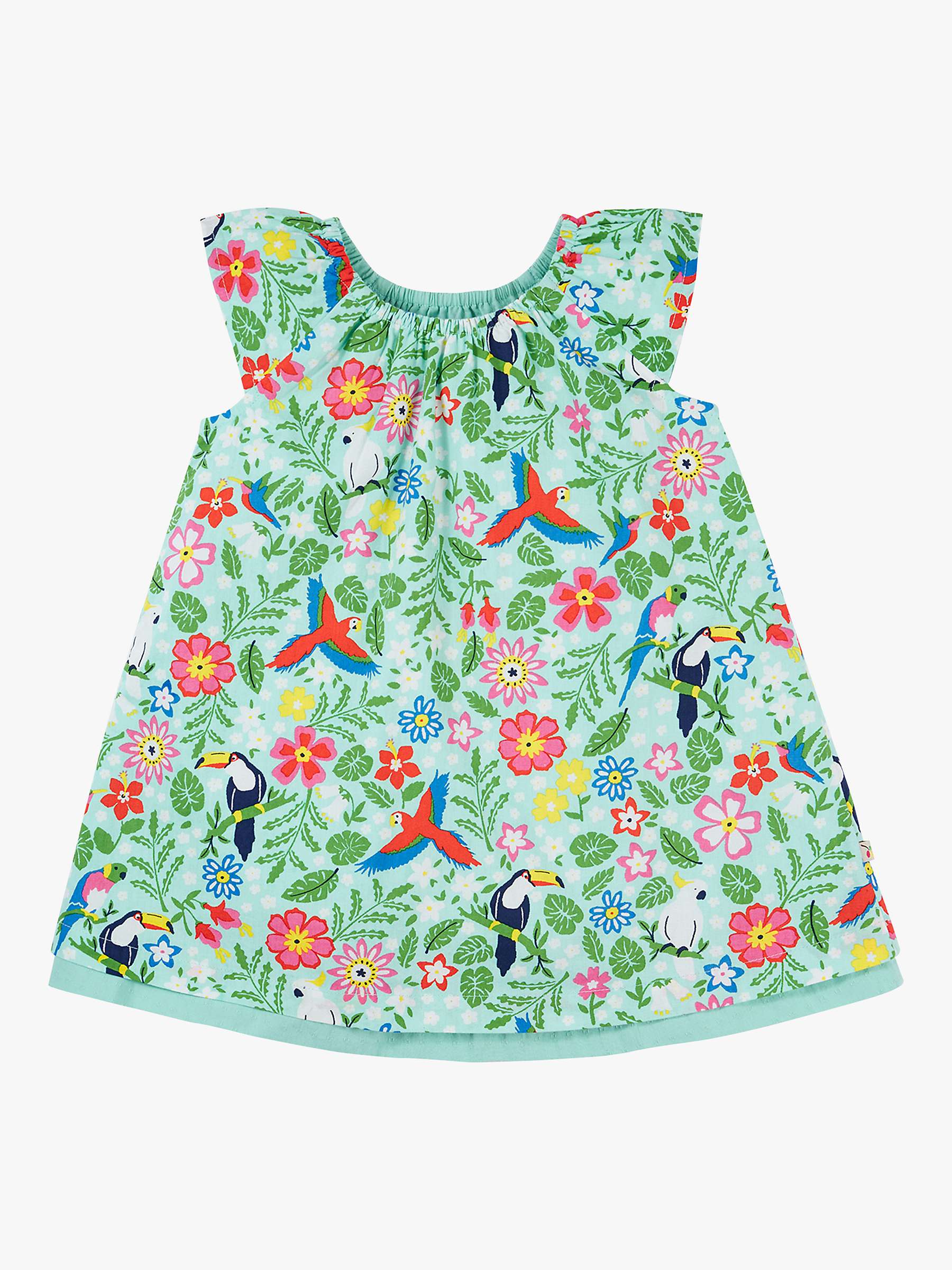 Buy Frugi Baby Lowen Organic Cotton Reversible Tropical Birds Dress, Multi Online at johnlewis.com