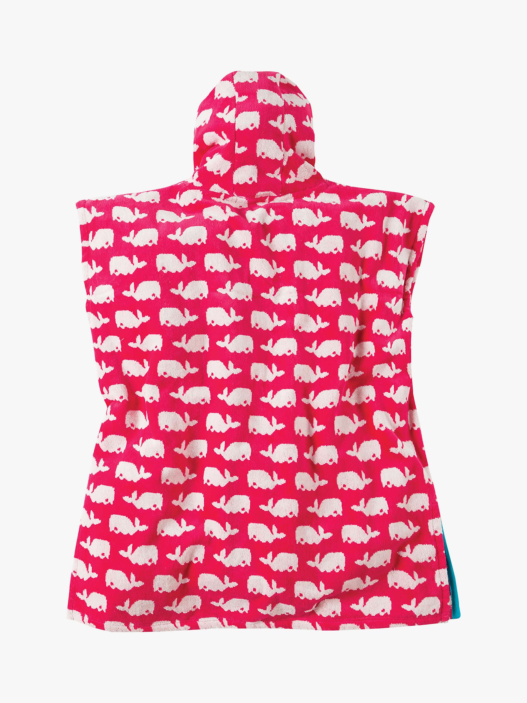Buy Frugi Kids' Organic Cotton Havana Hooded Towel, Raspberry/Whales Online at johnlewis.com