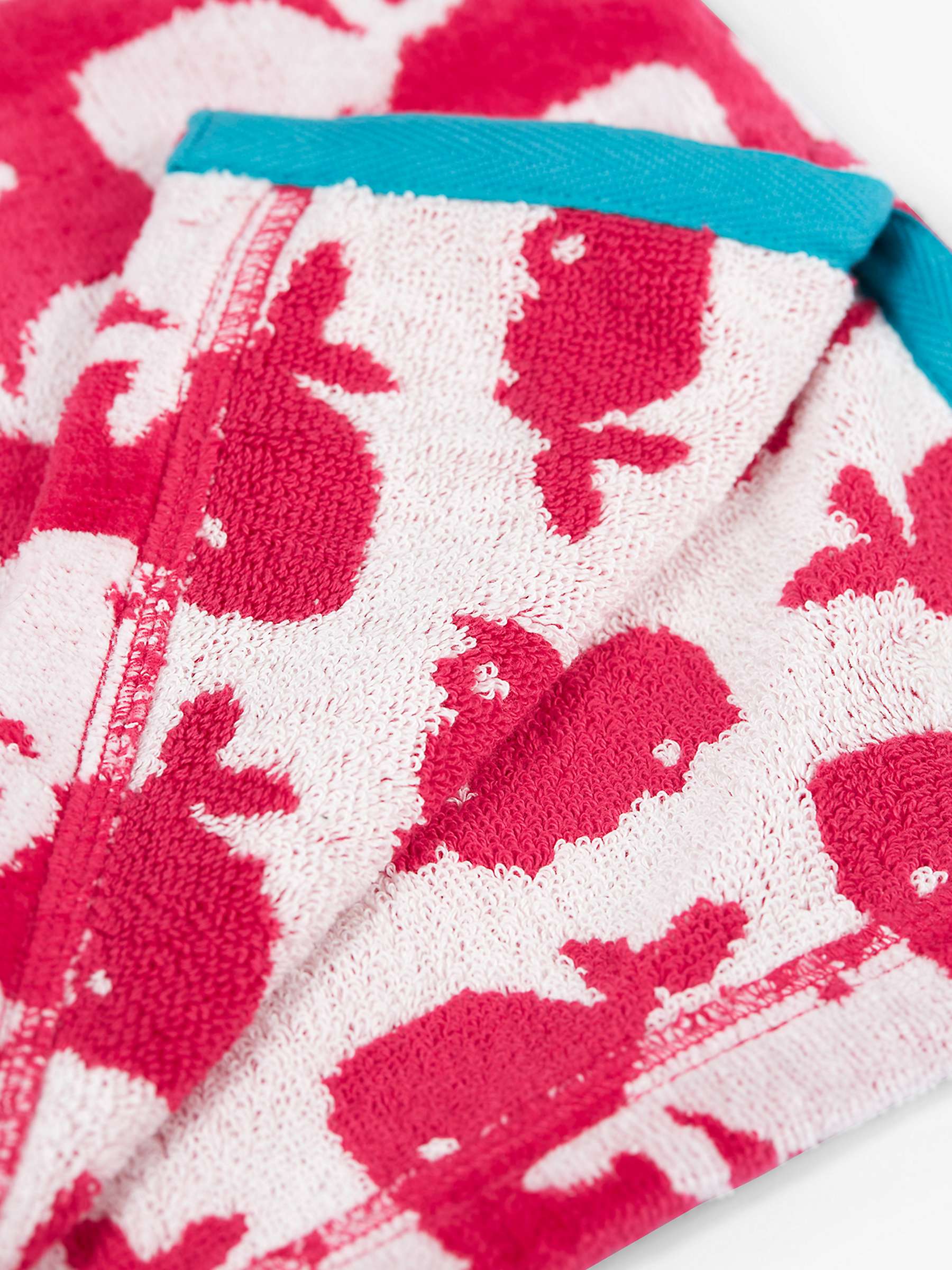 Buy Frugi Kids' Organic Cotton Havana Hooded Towel, Raspberry/Whales Online at johnlewis.com