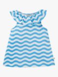 Frugi Kids' Melody Organic Cotton Wave Stripe Top, Blue/White, Blue/White