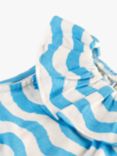 Frugi Kids' Melody Organic Cotton Wave Stripe Top, Blue/White
